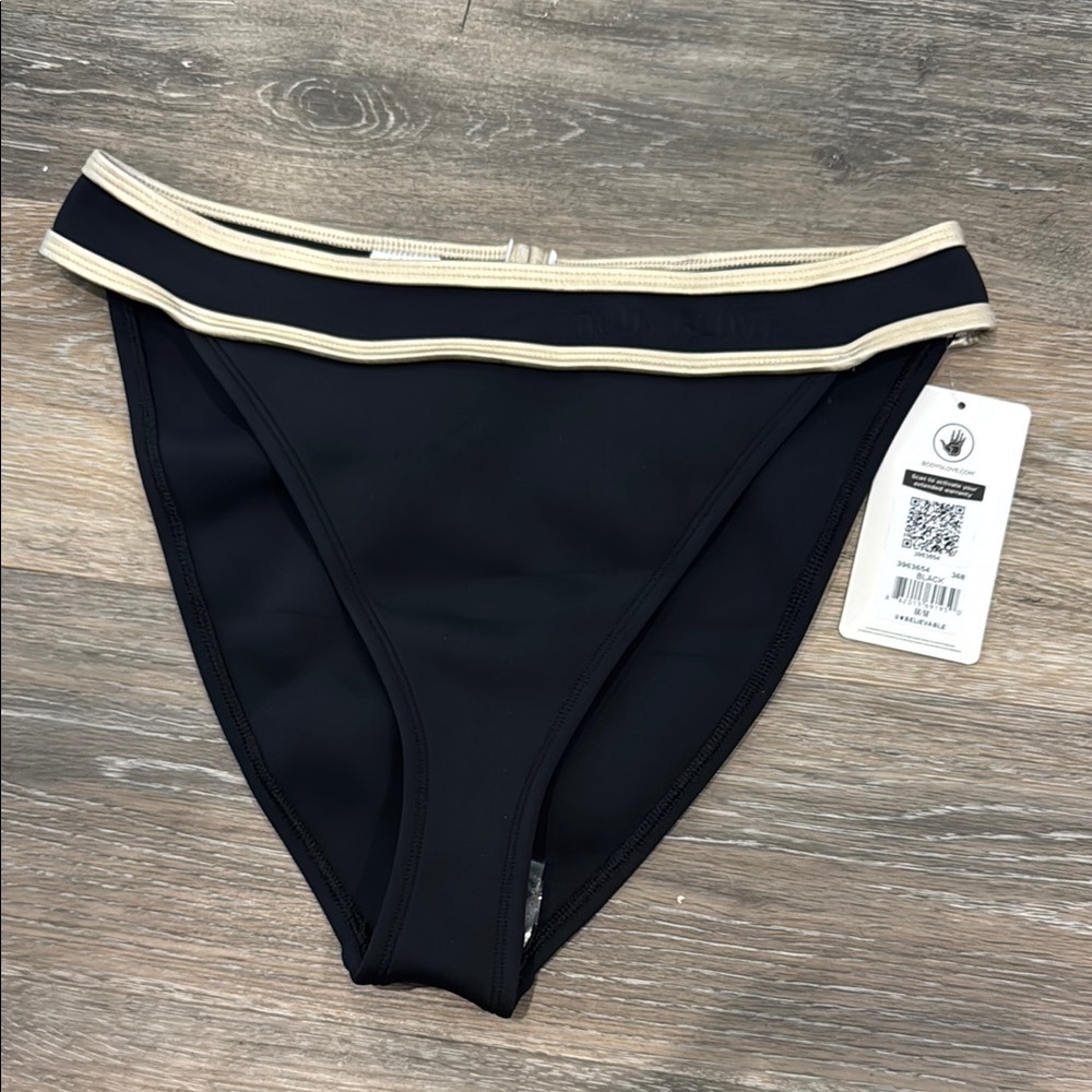 NWT Black Bikini Bottom with gold Trim BODY GLOVE